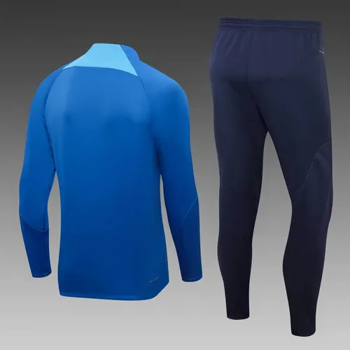 2022 England Half-Pull Training Suit Blue Soccer Jersey Set — view 2