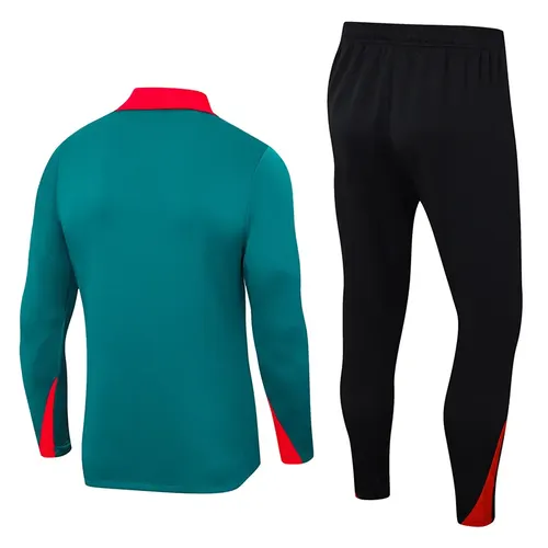 2024-2025 Liverpool Half-Pull Training Suit Green Jersey  Set — view 2