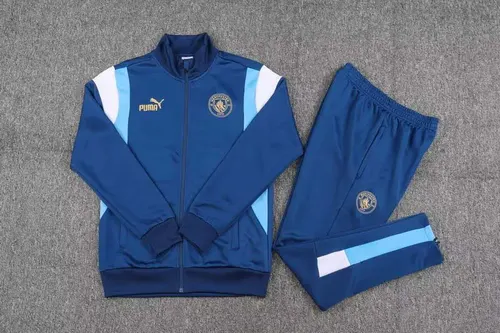 Chaqueta Cremallera Larga Manchester City 2023/2024 Azul Oscuro Camiseta de Fútbol Set — view 3
