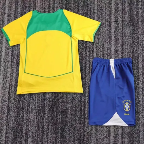 2004 Retro Brazil Home Football Shirt   Kids Size — view 2