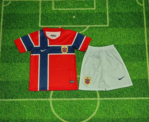 2026 Norwegen Nationalmannschaft Heim Fußballtrikot AAA Fan-Qualität Kindergröße — view 3