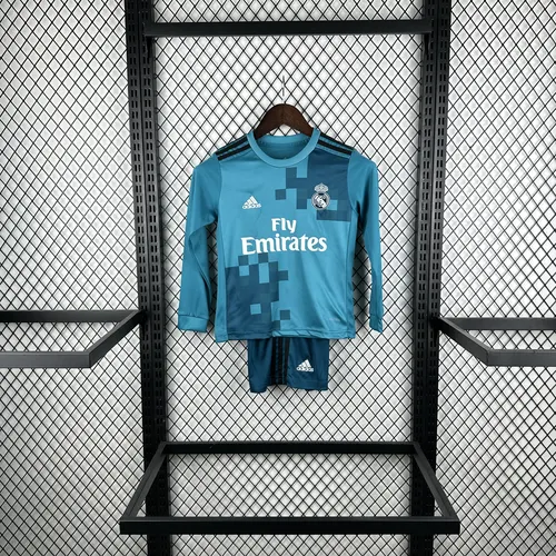 2017/2018 Retro Long Sleeve Real Madrid Third Away Football Shirt  Kids Size — view 1