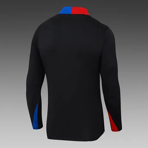 2024/2025 Barcelona Halb-Reißverschluss Trainingsanzug Schwarz Jersey Set — view 4