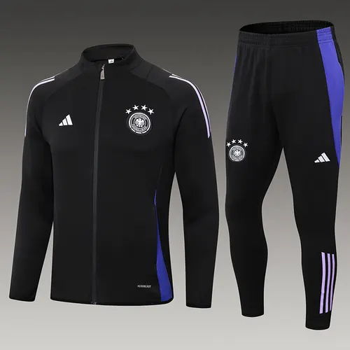 2024/2025 Allemagne Tenue d'Entraînement à Demi-Tirage Noir Maillot Ensemble
