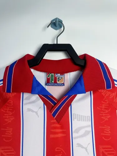 1996-1997 Retro Atletico Madrid Home Soccer Jersey  — view 3
