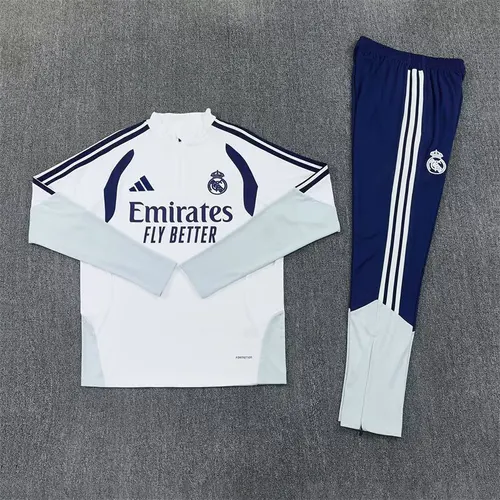 2026/2027 Real Madrid Half-Pull Training Suit White Football Jersey   — view 3
