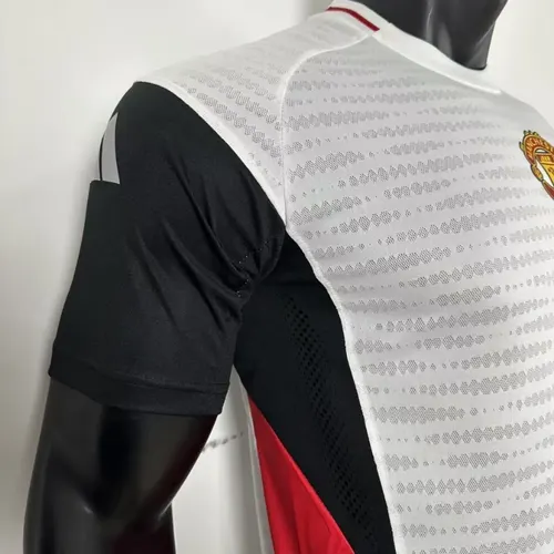 2025/2026 Versión Jugador Manchester United Ropa de Entrenamiento Blanca y Negra Camiseta  — view 3