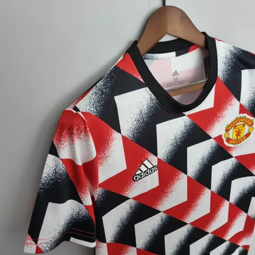 2022/2023 Manchester United Training Suit Red White Black Geometric Pattern  — view 6