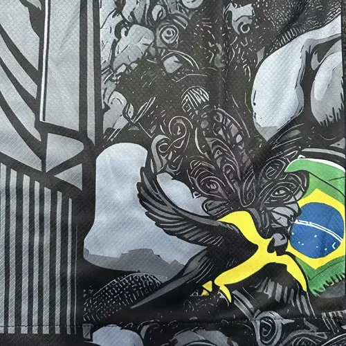 2024 Brasilien Special Edition Jesus Schwarz Grau Fußballtrikot — view 10