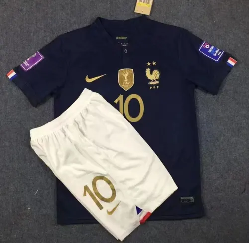 Maillot domicile France 2022 (Version Joueur + Tous les écussons) AAA qualité fan