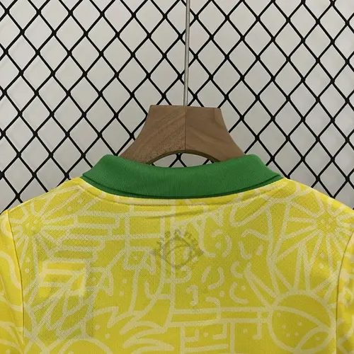 2024 Brazil Home Football Shirt  Kids Size — view 6