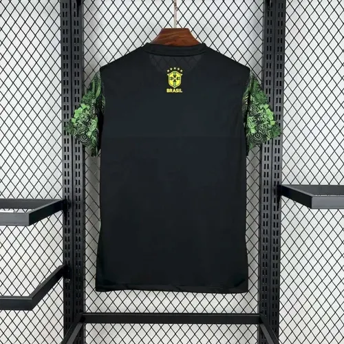 2025 Brasilien Sonderedition Jesus Schwarz Grün Fußballtrikot AAA Fan-Qualität — view 2