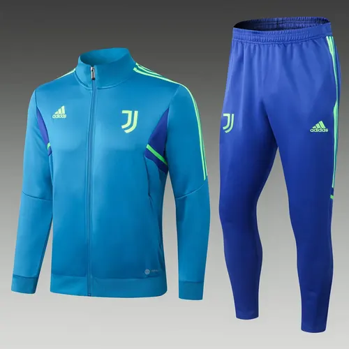 2022/2023 Juventus Long Zipped Jacket Blue Football Shirt  Set