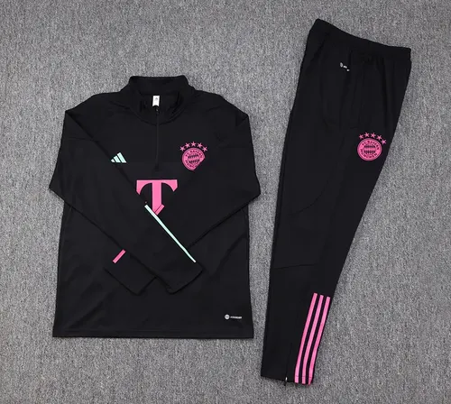 2023/2024 Bayern Halbzug Trainingsanzug Schwarz Trikot Set  — view 7