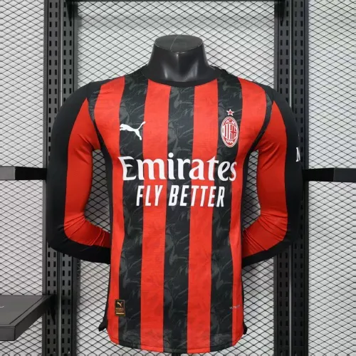 2025/2026 قميص ميلان المنزلي طويل الأكمام نسخة اللاعب جودة تايلاندية — view 1