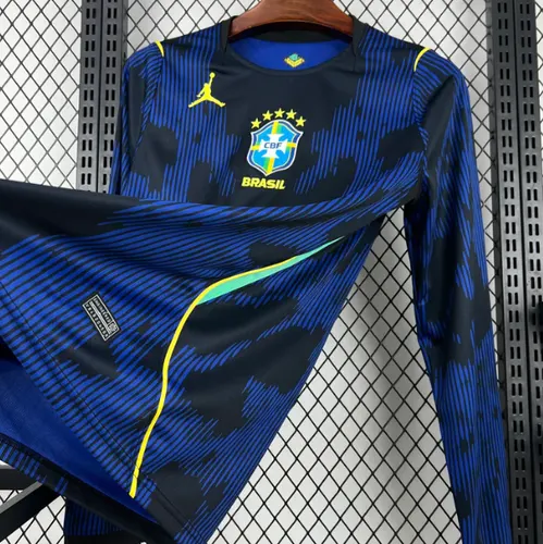2026 Manga Longa Brasil Camisa Visitante AAA qualidade fã — view 3