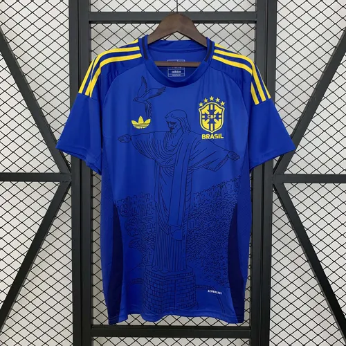Camisa de Futebol Azul Jesus Edição Especial Brasil AAA qualidade fã 2025 — view 1