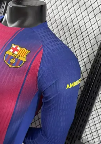 2025/2026 Long Sleeve Player Version Barcelona Home No Ads Football Jersey  — view 9