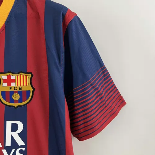 Camisa de Futebol Retrô Barcelona Casa 2013/2014  — view 7