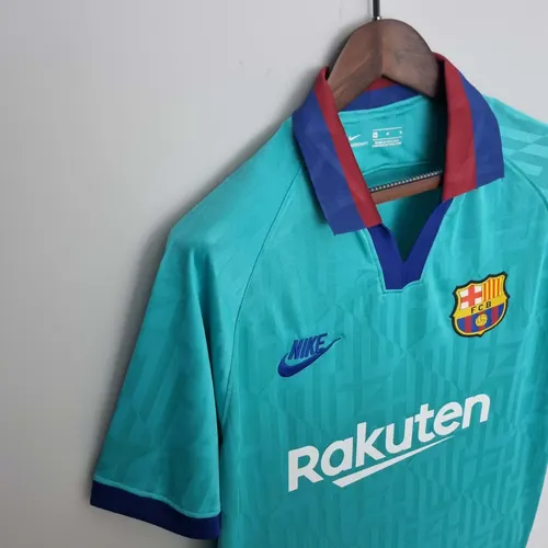 2019/2020 رجعي برشلونة ثالث خارج أرضه قميص كرة قدم جودة تايلاندية — view 5