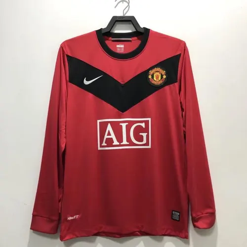 2009/2010 Retro Long Sleeve Manchester United Home Football Shirt  — view 1