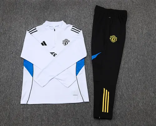 2025/2026 Manchester United Conjunto Treino Meia Puxada Branco Camisa Futebol  — view 7