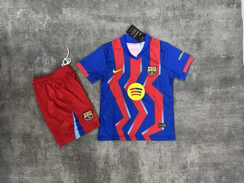 2025/2026 Barcelona Viertauswärts Fußballtrikot  Kindergröße — view 1