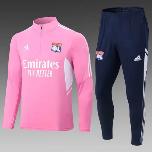 Conjunto de Treino Meia-Puxada Lyonnais Rosa 2022/2023 — view 1