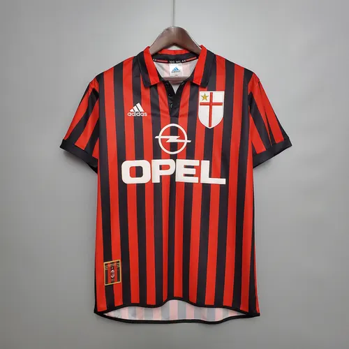 Maillot de football domicile rétro 1999/2000 AC Milan landaise — view 1
