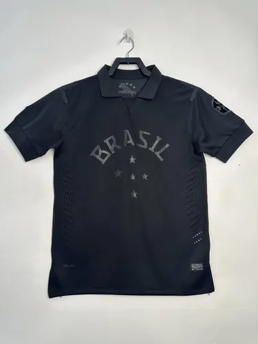 2013-2014 Retro Brasilien Schwarz Fußballtrikot  — view 1