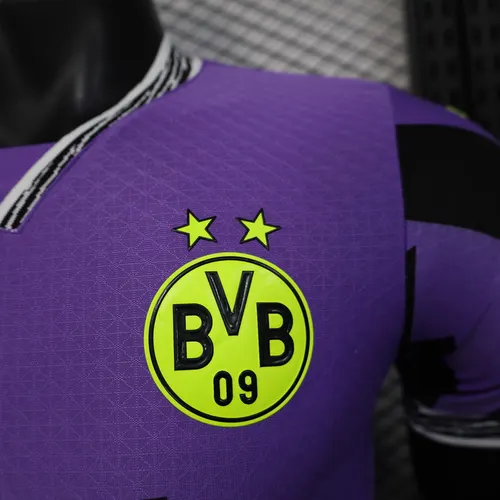 2025/2026 Version Joueur Dortmund Gardien Violet Maillot de football  landaise — view 5