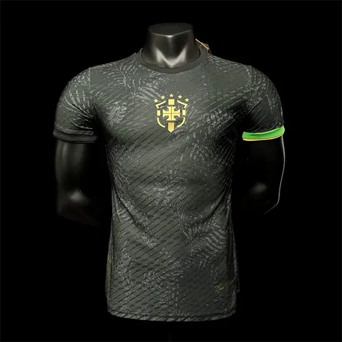 2023/2024 Spielerversion Brasilien Sonderedition Schwarz Trikot AAA fan-gradät
