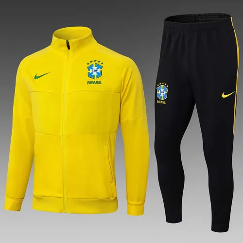 2025 Veste Longue Zip Jaune Brésil Maillot AAA qualité fan Ensemble