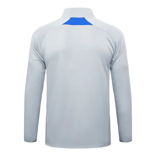 2025/2026 Bayern Munich Half-Pull Training Suit Light Gray Retro Style Football Shirt  Set — view 3