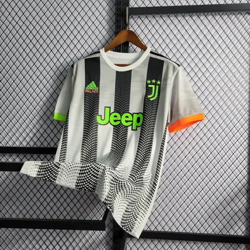2019/2020 Retro Juventus Gemeinschaftsausgabe Schwarz-Weiß Streifen Fußballtrikot  — view 8