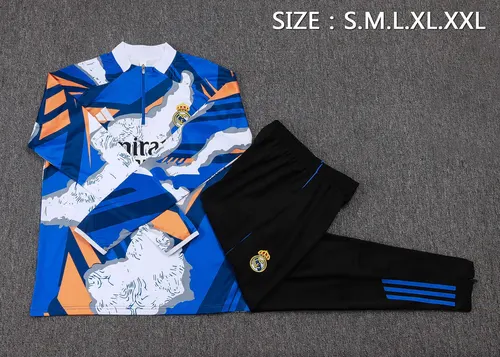 2025/2026 Real Madrid Camouflage Inkjet Half-Pull Training Suit Football Shirt  Set — view 7