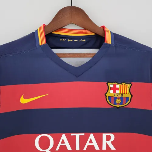 Camisa de Futebol Retro Barcelona Casa 2015/2016  — view 3