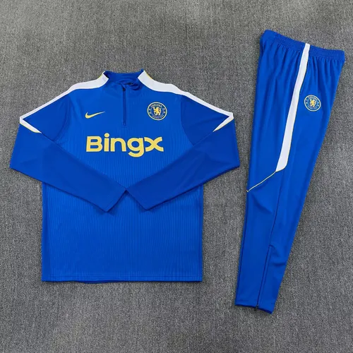 2026/2027 Chelsea Survêtement Mi-Tirant Bleu Ensemble Maillot Football   — view 3