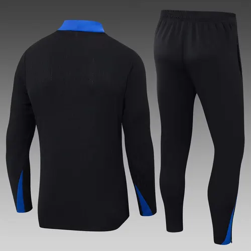 2024 Player Version France Half-Pull Training Suit Black Football Shirt Set — view 2
