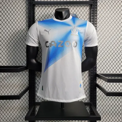قميص كرة القدم الخارجي الرابع نسخة اللاعب لأولمبيك مارسيليا 2023/2024 إصدار الذكرى الثلاثين أبيض
