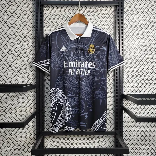 Camisa de Futebol Real Madrid Dragão Chinês Preta 2023/2024 — view 1