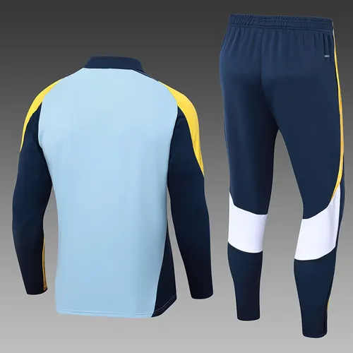 2024/2025 Real Madrid Half-Pull Training Suit Baby Blue Football Shirt  Set — view 2