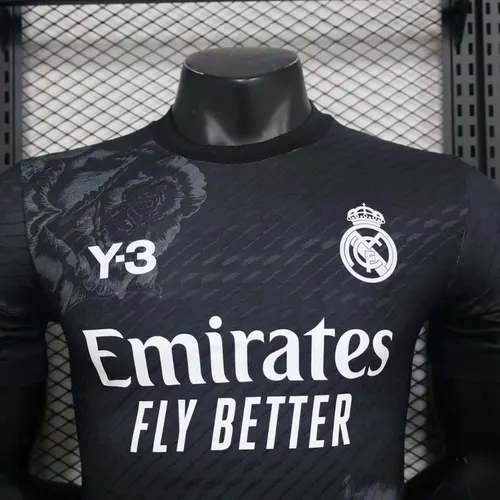 2024/2025 Spieler-Version Real Madrid Y-3 Sonderedition Schwarz Fußballtrikot  — view 5