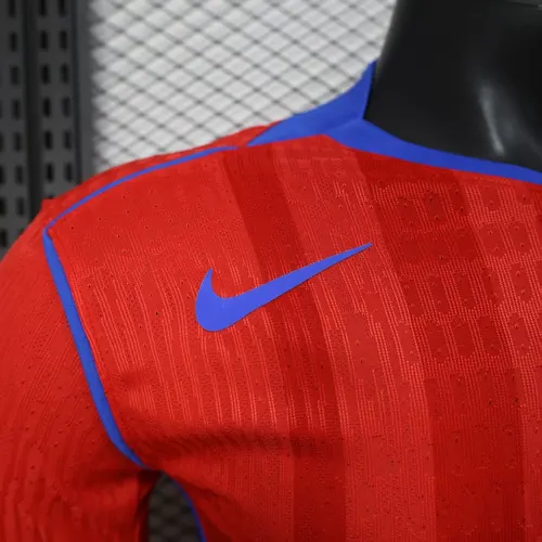 2025/2026 Long Sleeve Player Version Paris Saint-Germain Third away Red Football Shirt  — view 4