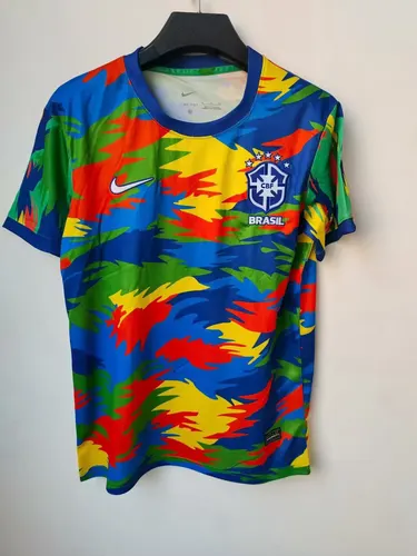 2025/2026 Brasil Edición Especial Camuflaje Cuello Azul 25 Camiseta de Fútbol  — view 1