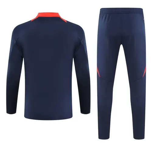 Ensemble d'Entraînement Half-Pull Manchester United 2024/2025 Bleu Royal Col Rouge  — view 2