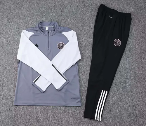 2023/2024 Inter Miami Half-Pull Training Suit gray Football Shirt  Set — view 5