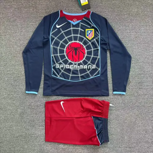 2004-2005 Rétro Manches Longues Atletico Madrid Extérieur Maillot de Foot  Taille Enfant — view 1