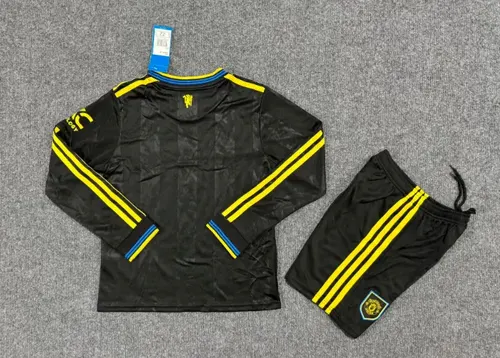 2025/2026 Langarm Manchester United Drittauswärts Fußballtrikot  Kindergröße — view 2