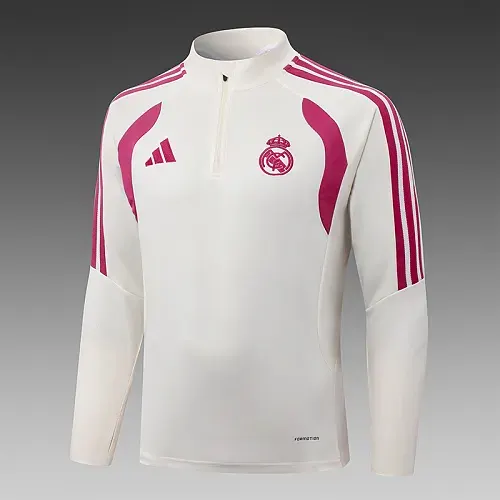 Camisa de Futebol Agasalho de Treino Meio Puxa Real Madrid Azul Amarelo Pálido 2026/2027 Conjunto   — view 4
